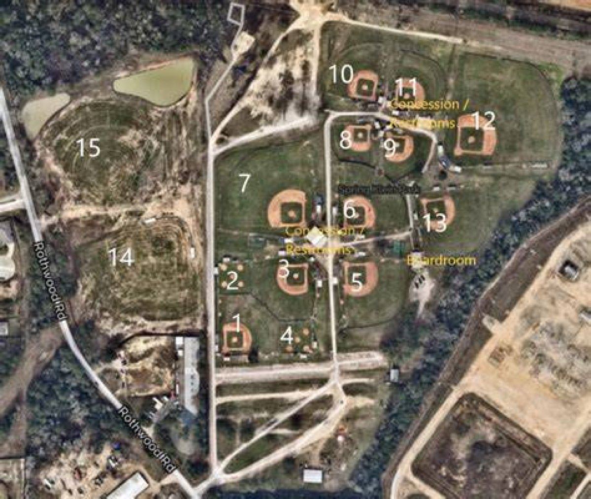 Explore Rothwood Baseball & Spring Tx Fields with Field Maps!