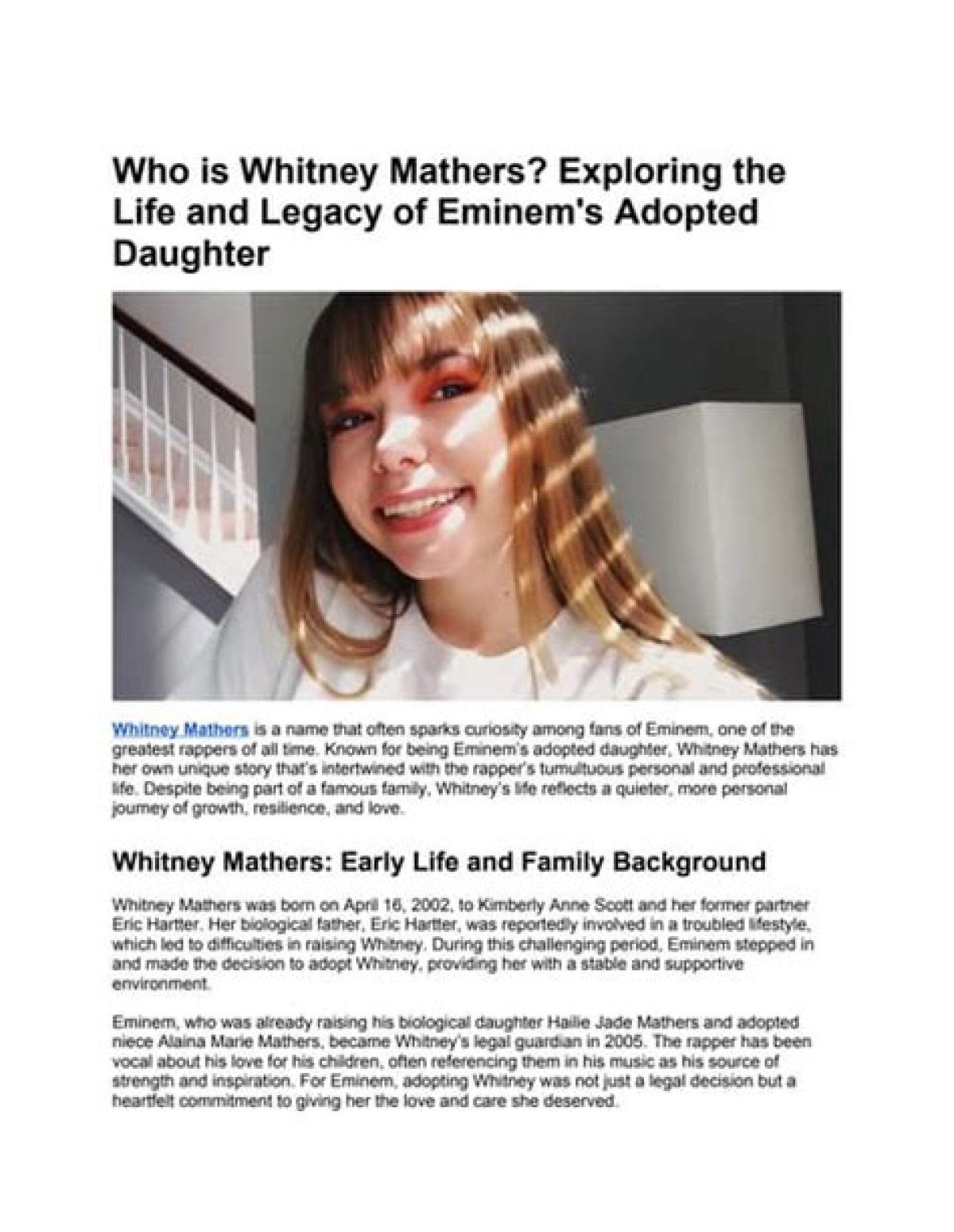 Exploring the Life and Impact of Whitney Wisconsin