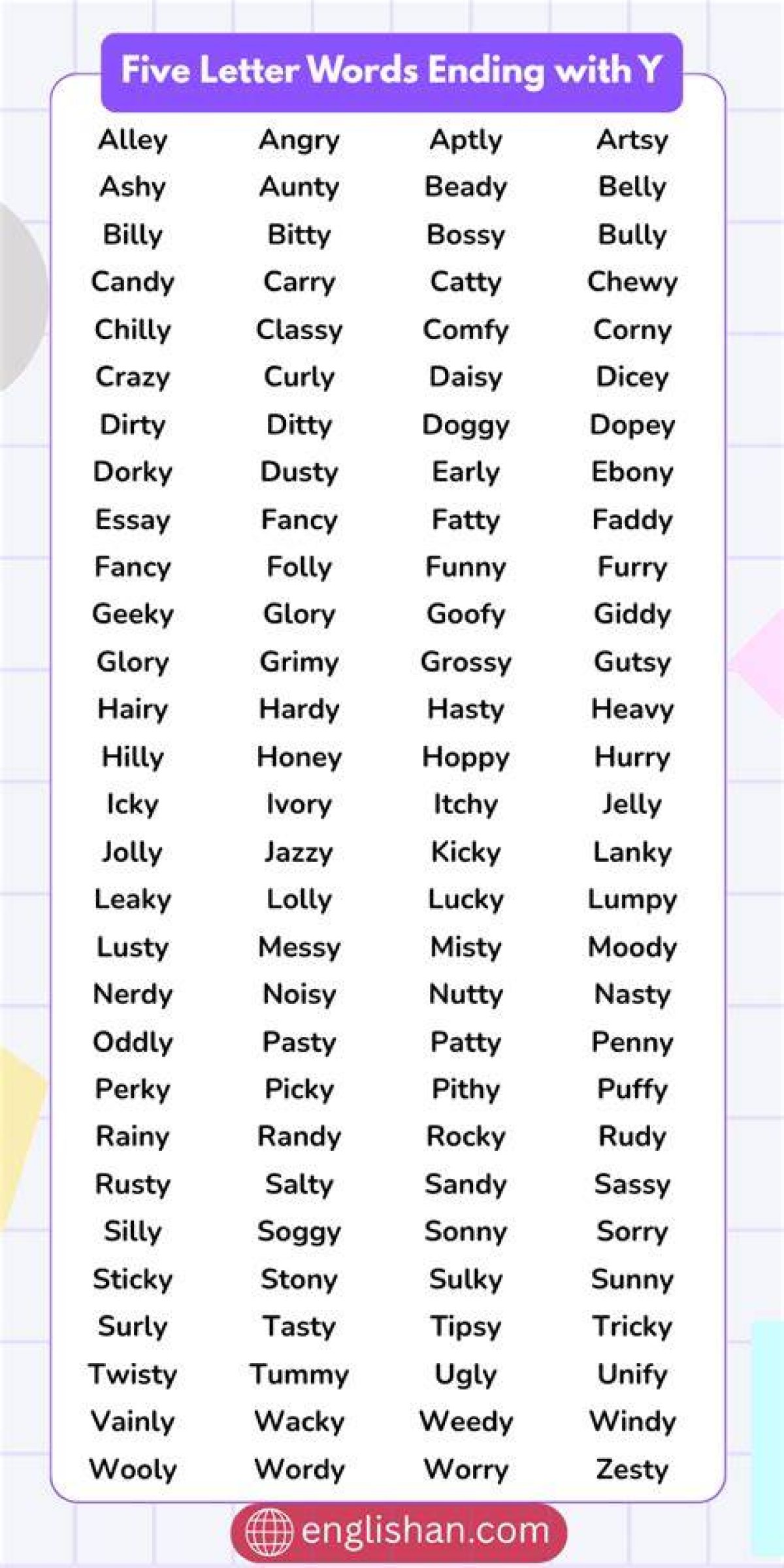 List of 5 Letter Words Ending with 'Loy'