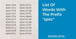 List of Words Starting with 'Spec'