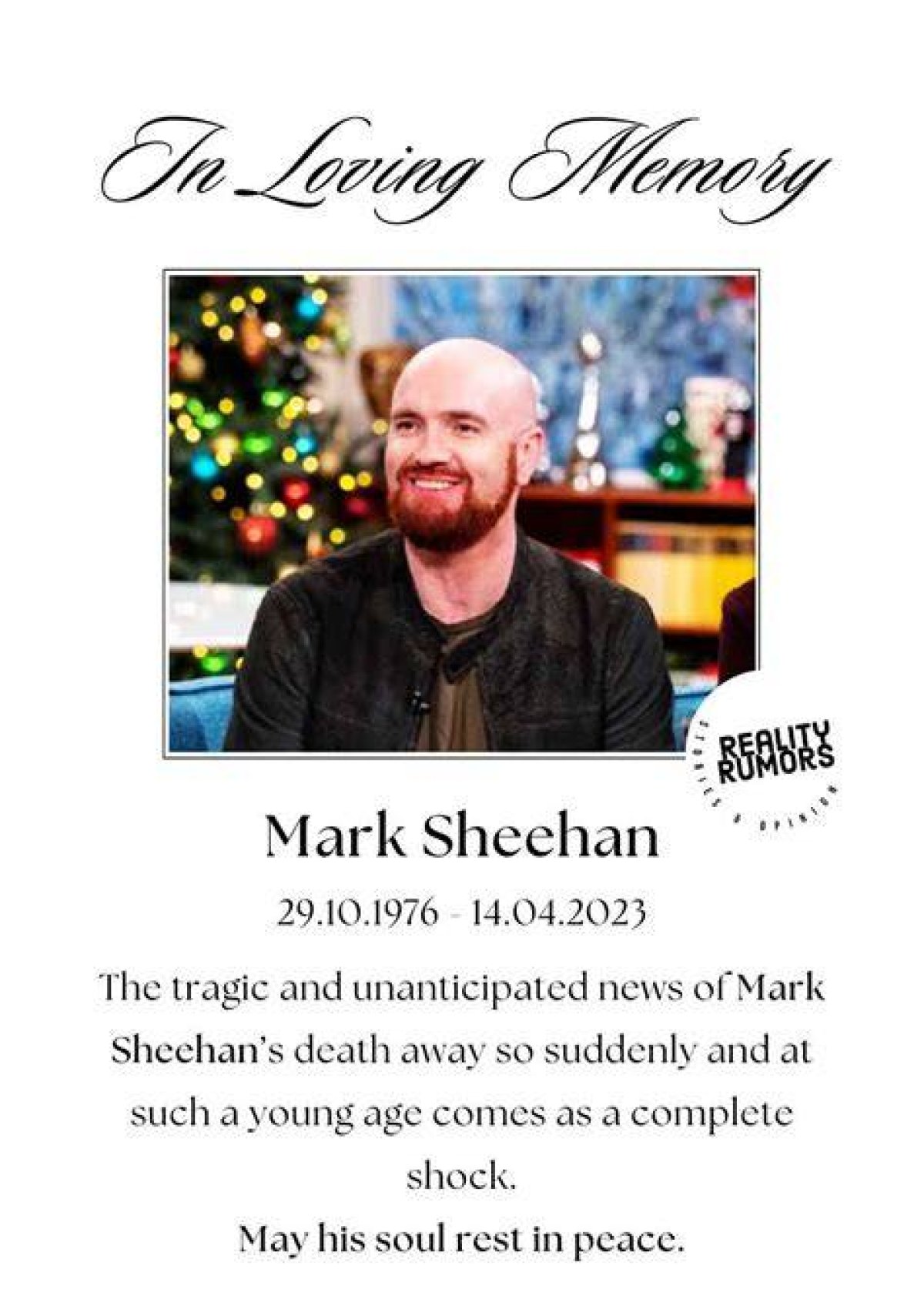 Mark Sheehan's Death and the Fight Against Cancer
