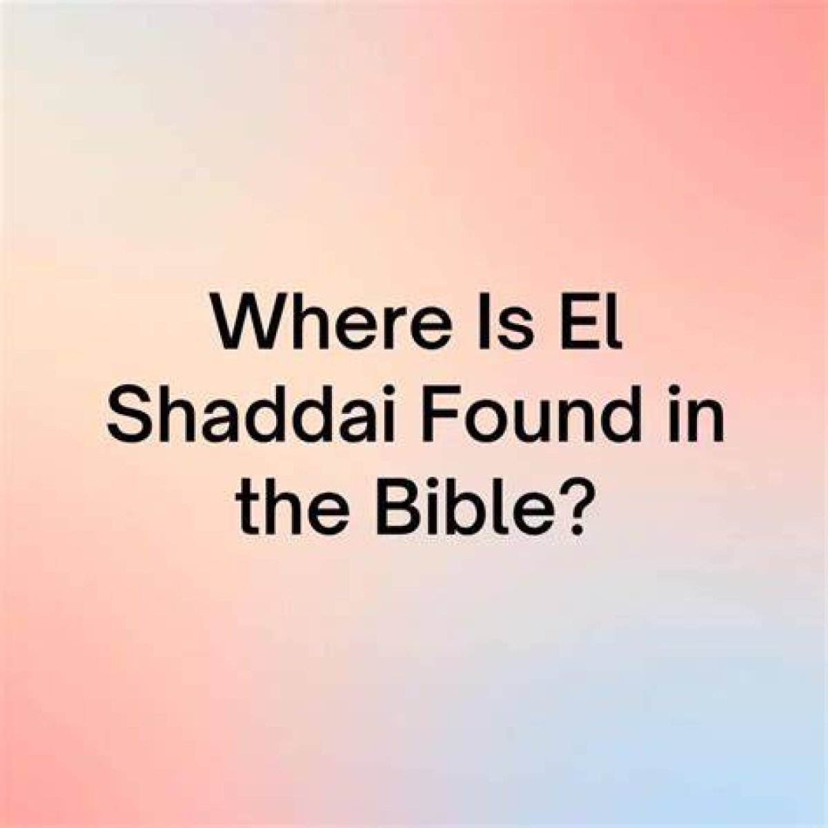 Shaddai Meaning: Exploring the Depths of Divine Abundance