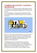 The Latest Tamilblasters New Link: Everything You Need to Know