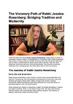 Understanding Rabbi Jessica Rosenberg's Gender Identity and Impact