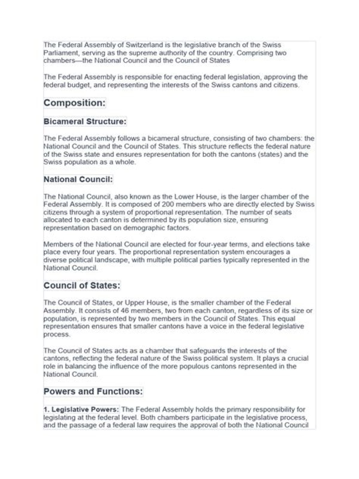 Understanding the National Assembly: Structure, Functions, and Importance