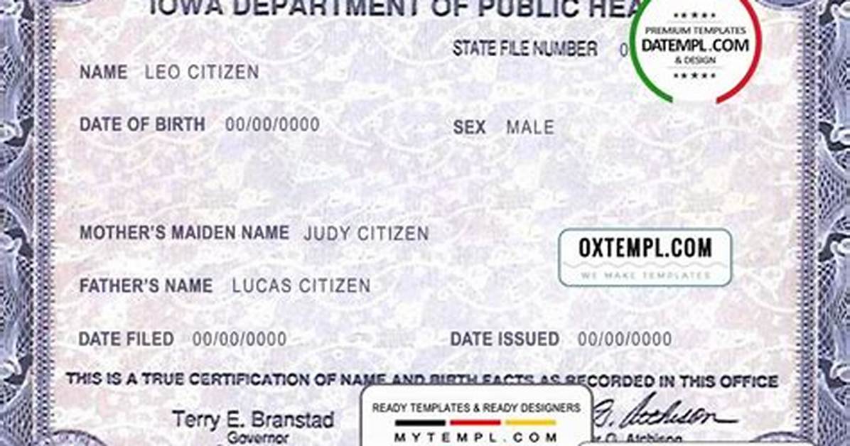 Understanding the State of Iowa Birth Certificate: a Comprehensive Guide
