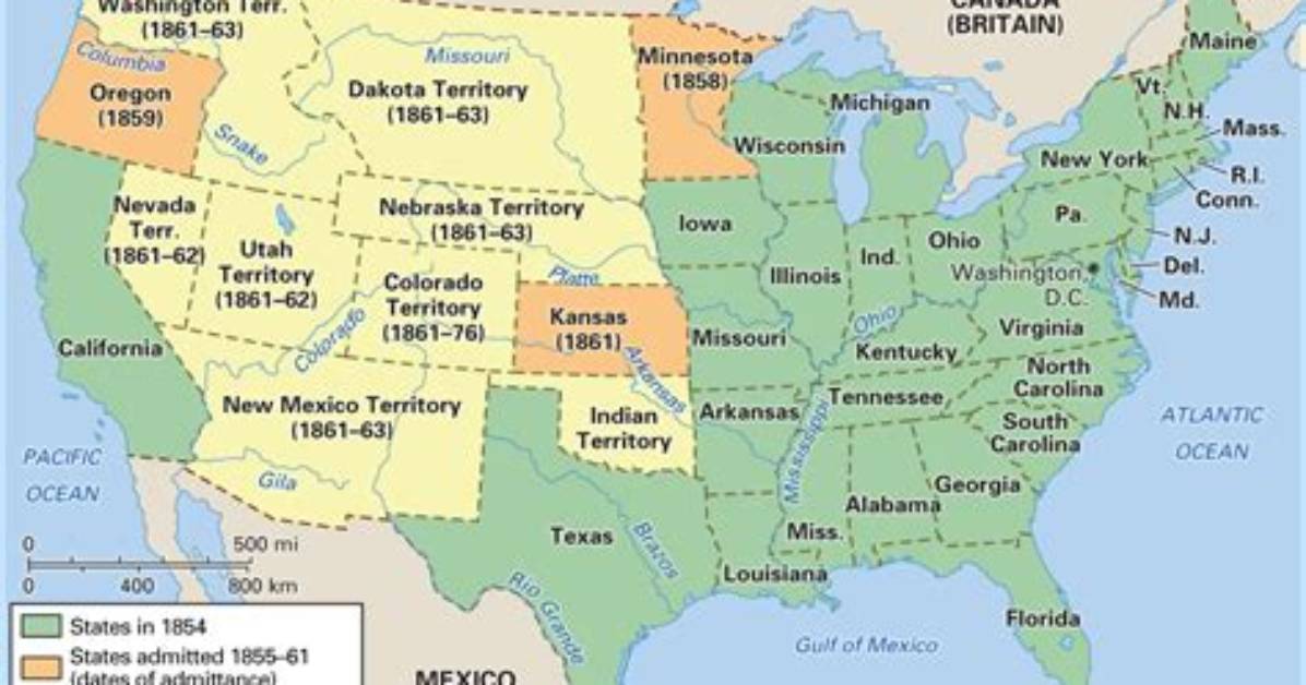 Webblog | Us Map 1854 Quiz